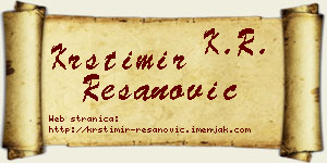 Krstimir Resanović vizit kartica